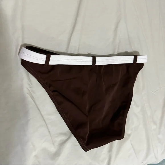 Early 2000s Y2K Hula Honey Brown Bikini Bottom with Pink and White Belt Design - Picture 2 of 10